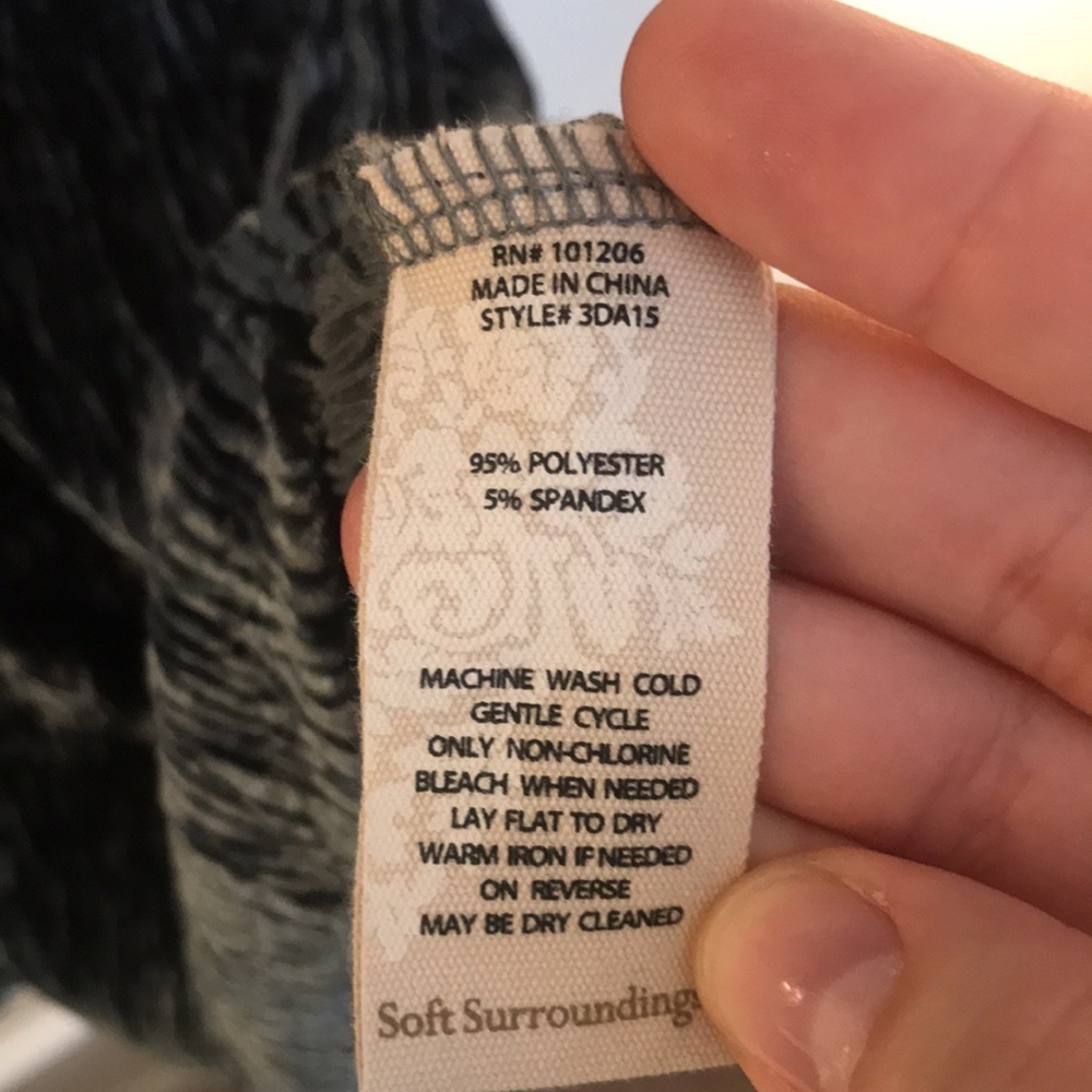 NWOT Blue Crushed Velvet Soft Surroundings Dress - Picture 8 of 8